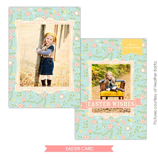 Easter photo card | Easter garden e727