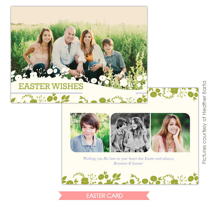 Easter photo card | Spring grass e728