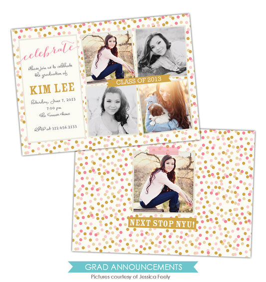 Grad announcement | Confetti celebration e789