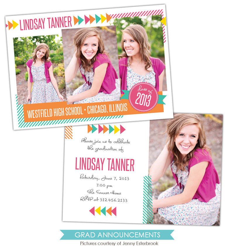 Grad announcement | Colorful board e790