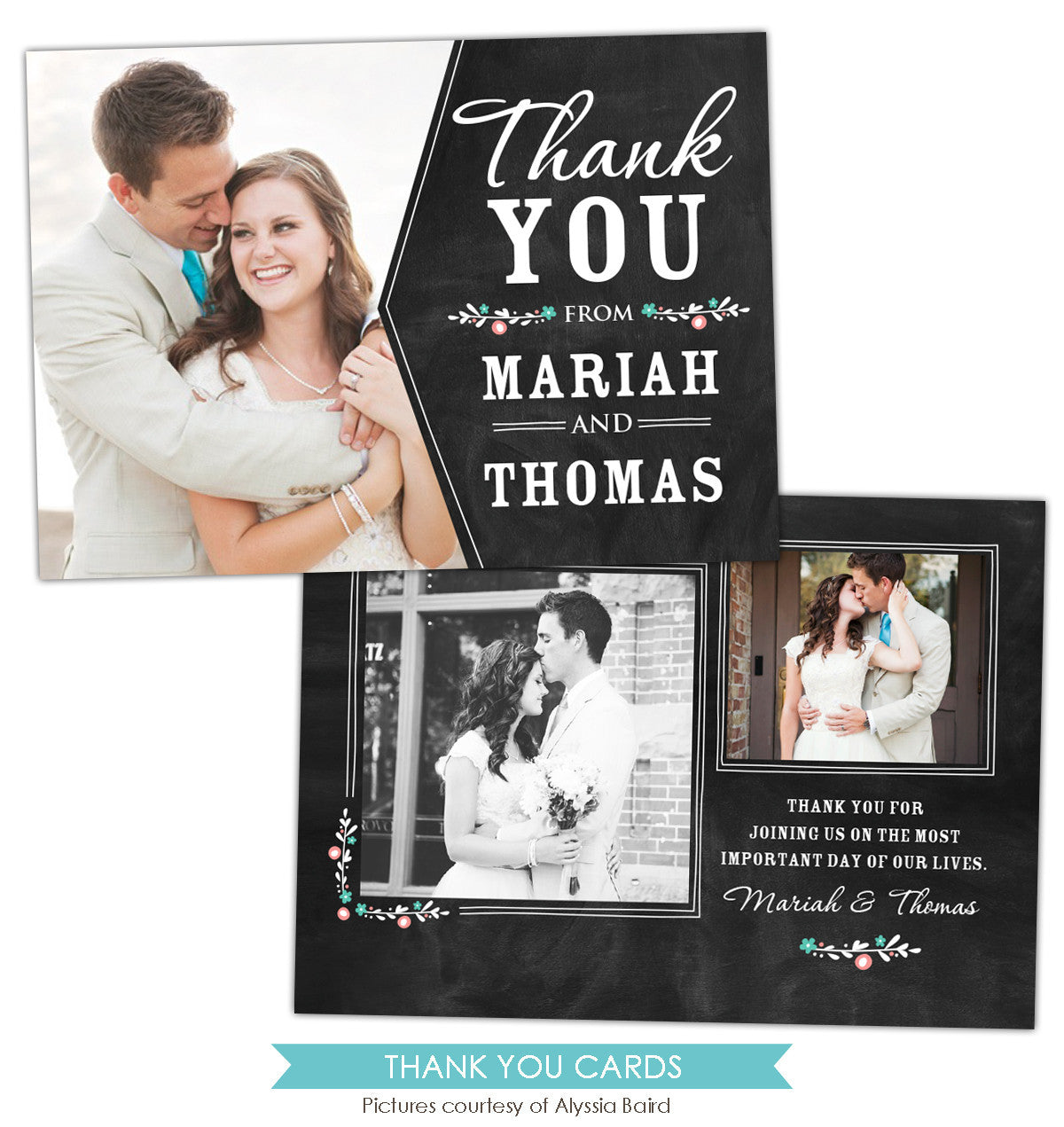 Wedding Thank You Card | Chalkboard tag e851