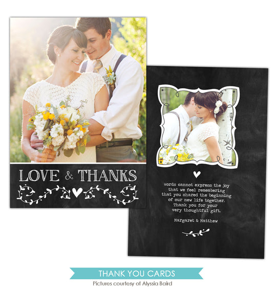 Wedding Thank You Card | Thanks note e850