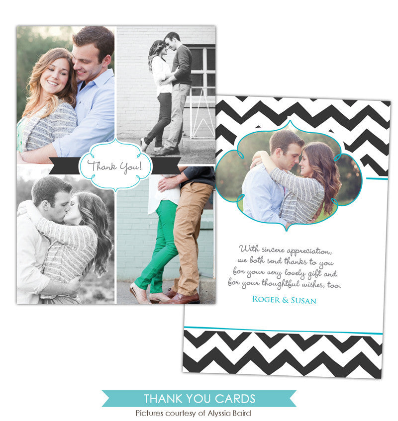 Wedding Thank You Card | Chevron Style e852