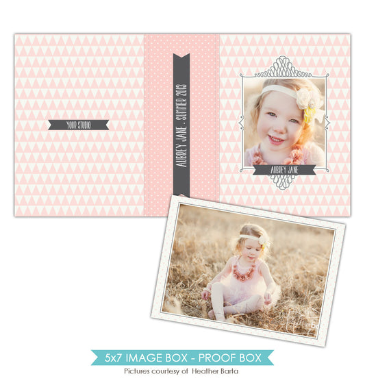 5x7 Image Box | Pink triangles e856