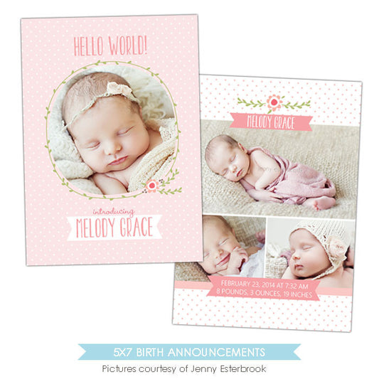 Birth Announcement | Flower kisses e897