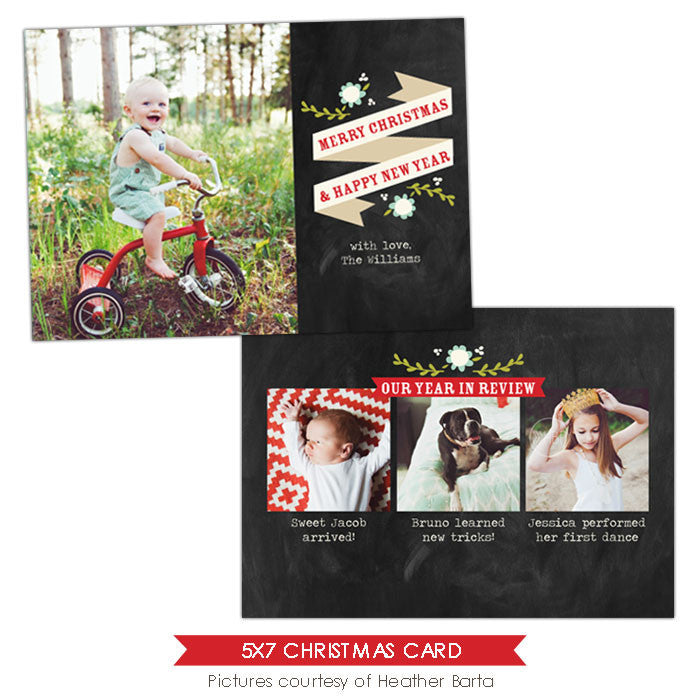 Christmas Photocard Template | Year in review e912