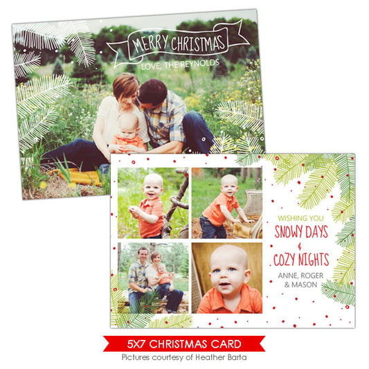 Christmas Photocard Template | Christmas tree e917