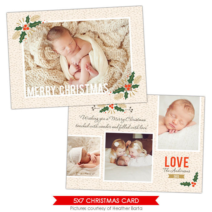 Christmas Photocard Template | Under the mistletoe e924