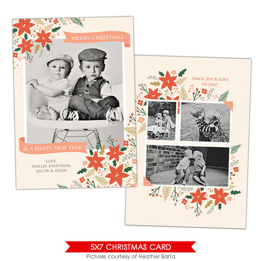 Christmas Photocard Template | Christmas gardens e925