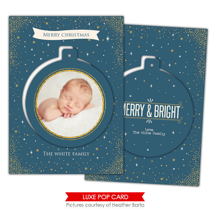 Christmas Luxe Pop Card Template | Blue night e943