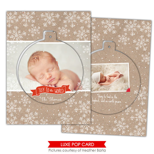 Christmas Luxe Pop Card Template | Snowflakes circle e948