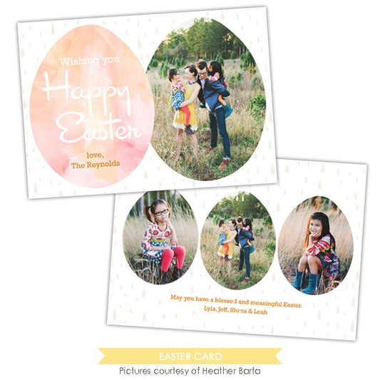 Easter photo card | Watercolor eggs e993