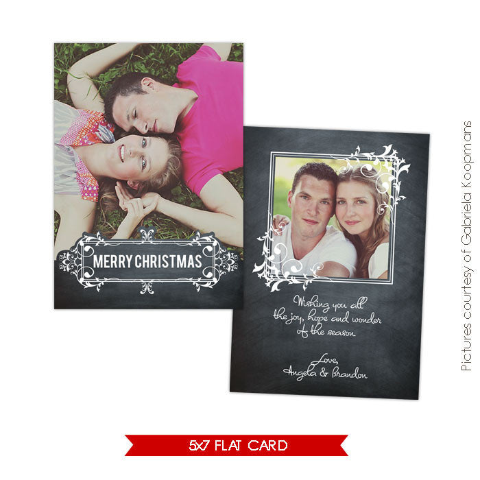 Holiday Photocard Template | Chalkboard Love e557